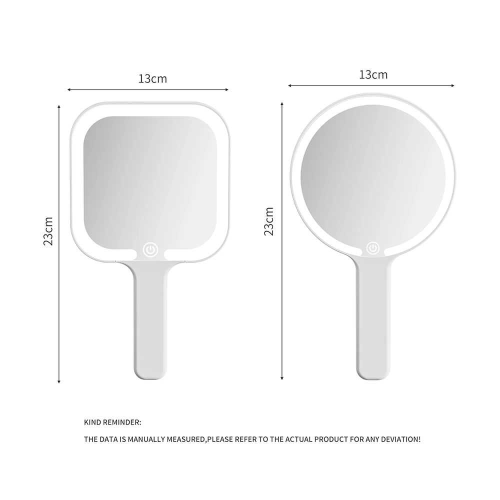 LED Handheld Makeup Mirror – Portable Vanity Mirror with Soft Ring Light